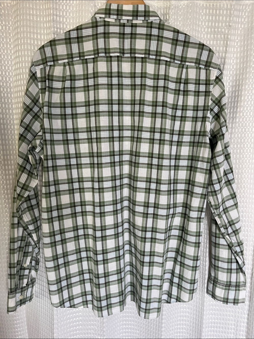 J.Crew Madras Plaid Button Front Shirt Green White Cotton Men's Large L - Picture 6 of 6